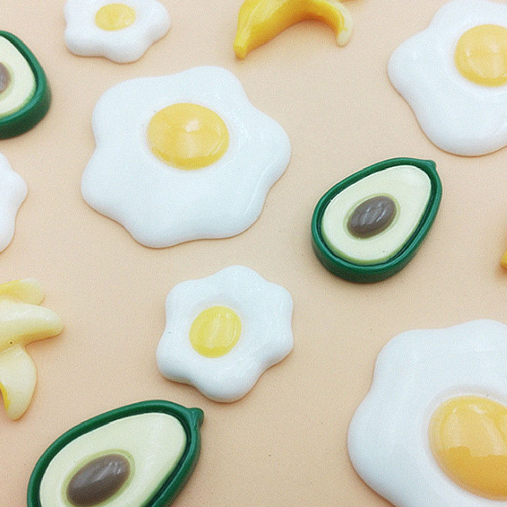 Resin Craft Material - 20Pcs Simulated Fried Egg Resin Accessories