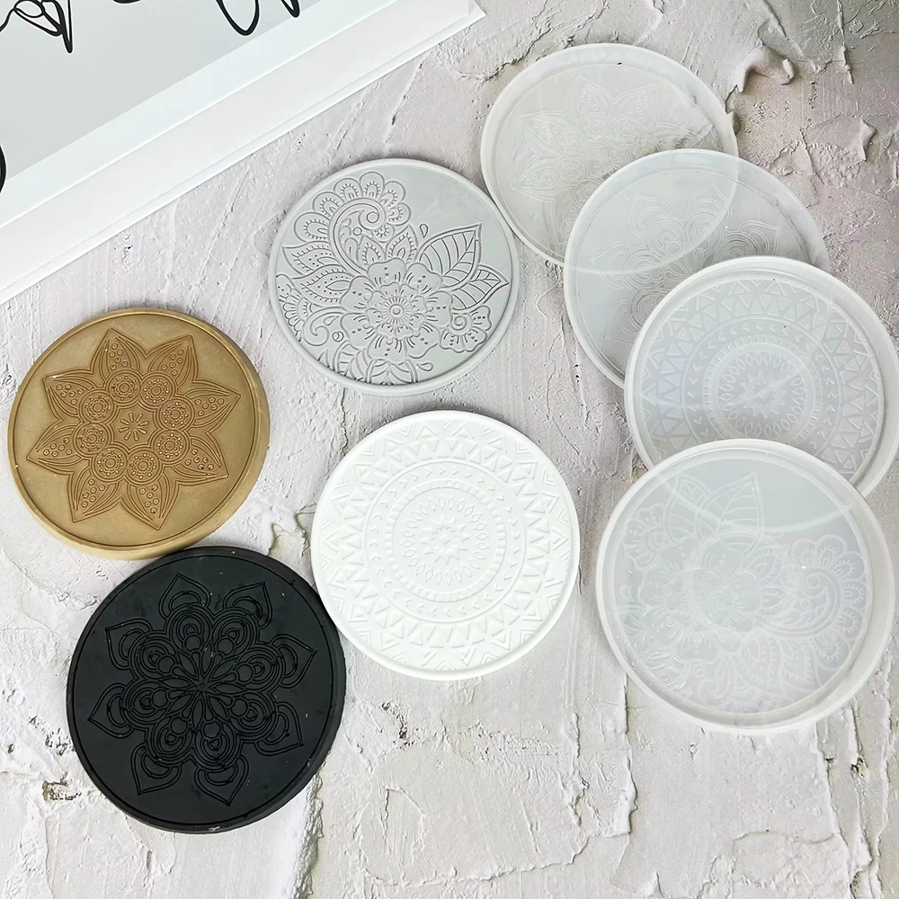 Mandala Round Coaster Resin Si - огляд і ціна Coaster Mold Round