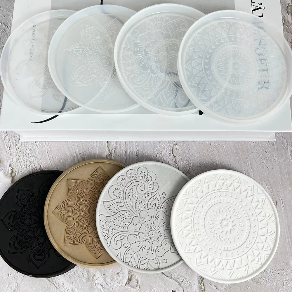 Mandala Round Coaster Resin Si - огляд і ціна Coaster Mold Round