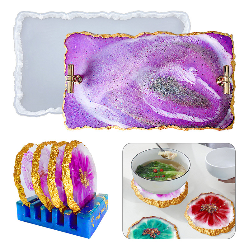 DM413 Drusy Coaster Resin Mold - огляд і ціна Geode Mold Silicone