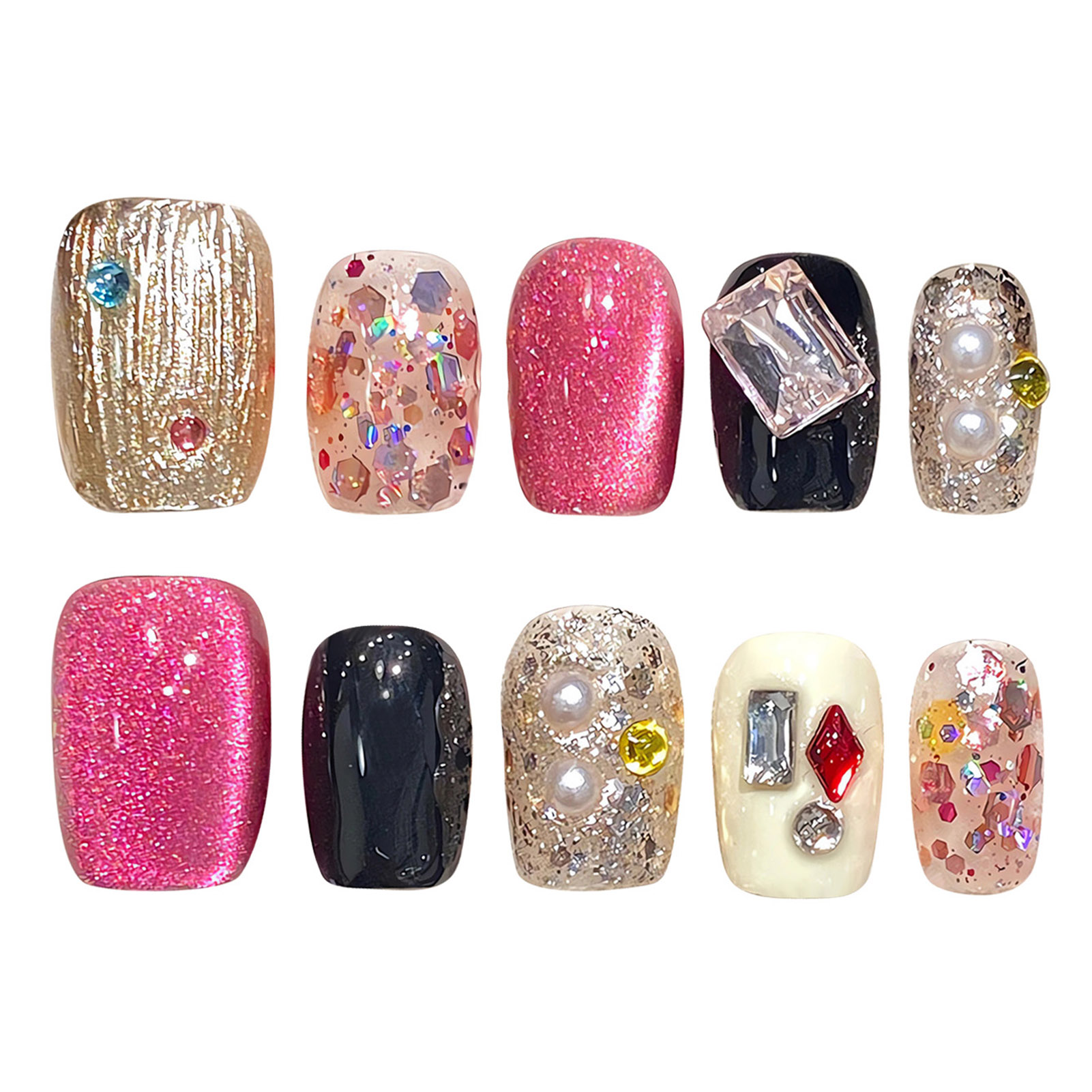 Handmade Press on Nails Glitte - огляд і ціна Resin Craft Material