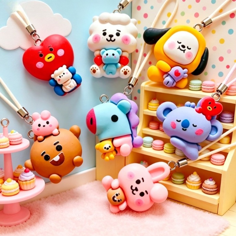 7pcs BT21 Resin Cartoon Charm  - огляд і ціна Resin Craft Material