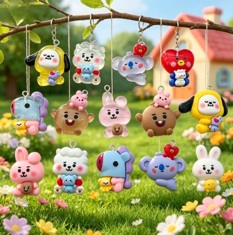7pcs BT21 Resin Cartoon Charm  - огляд і ціна Resin Craft Material