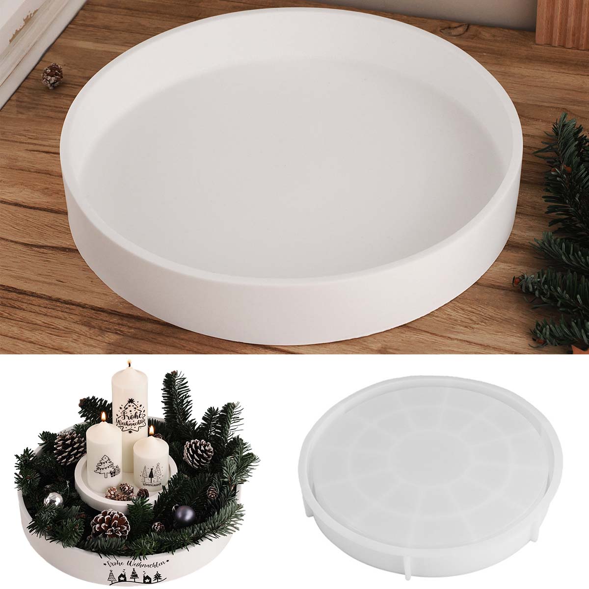 Concrete Round Candle Bowl Ves - огляд і ціна Coaster Mold Round